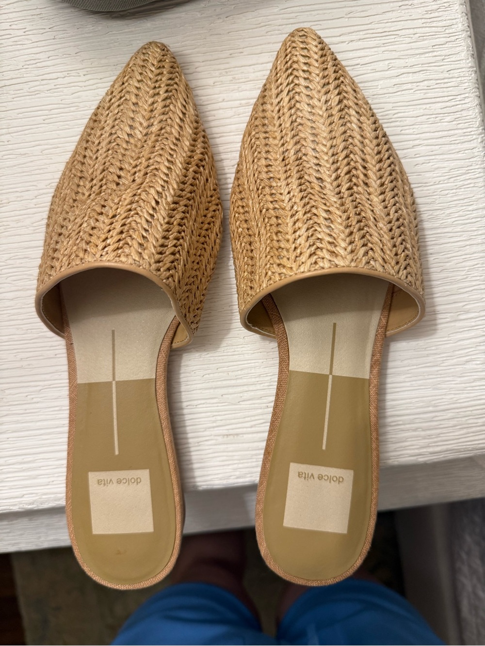 Dolce Vita Tan Woven Pointed Mules